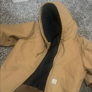 Carhartt Brown Hooded Jacket with Black Lining
